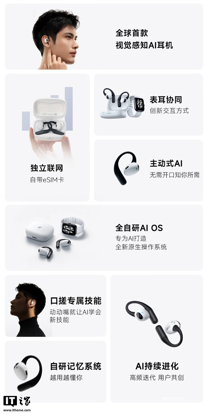 光帆科技旗下“行业首款带摄像头 AI 耳机”正式发布,首发价 1799 元起