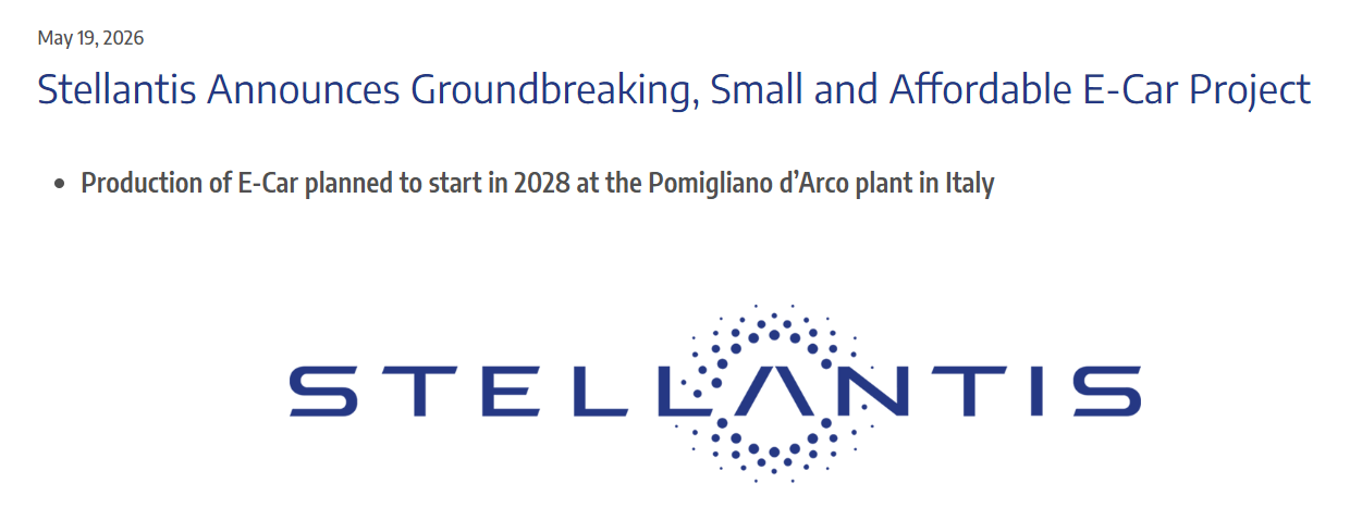 Stellantis 宣布启动“E-Car”纯电小车项目:主打经济型定位,首批预计 2028 年下线