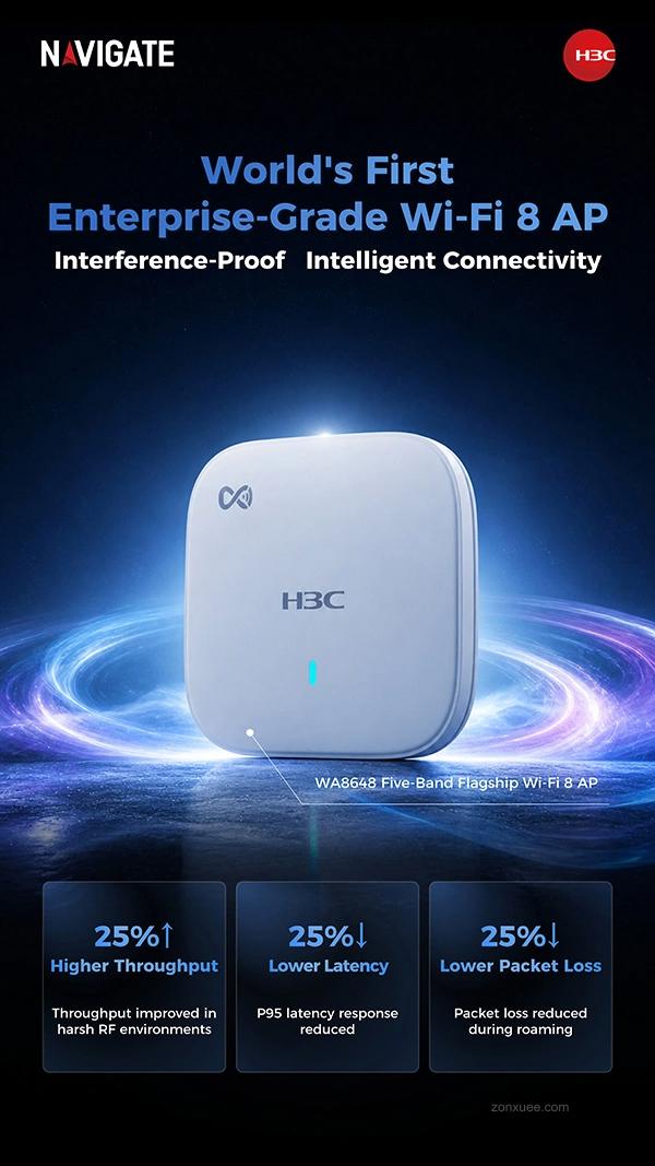 新华三发布全球首款企业级 Wi-Fi 8 接入点（AP） WA8648